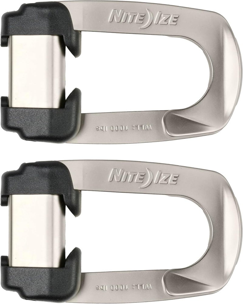 NiteIze CamJam HookLock Strap Hook - Spring-Actuated Tie Down Hook - Corrosion-Resistant Hook & Tempered Steel Cargo Fastener - Heavy-Duty Load Securing Hook for 1-Inch Straps - Large (2 Pack) - Image 1
